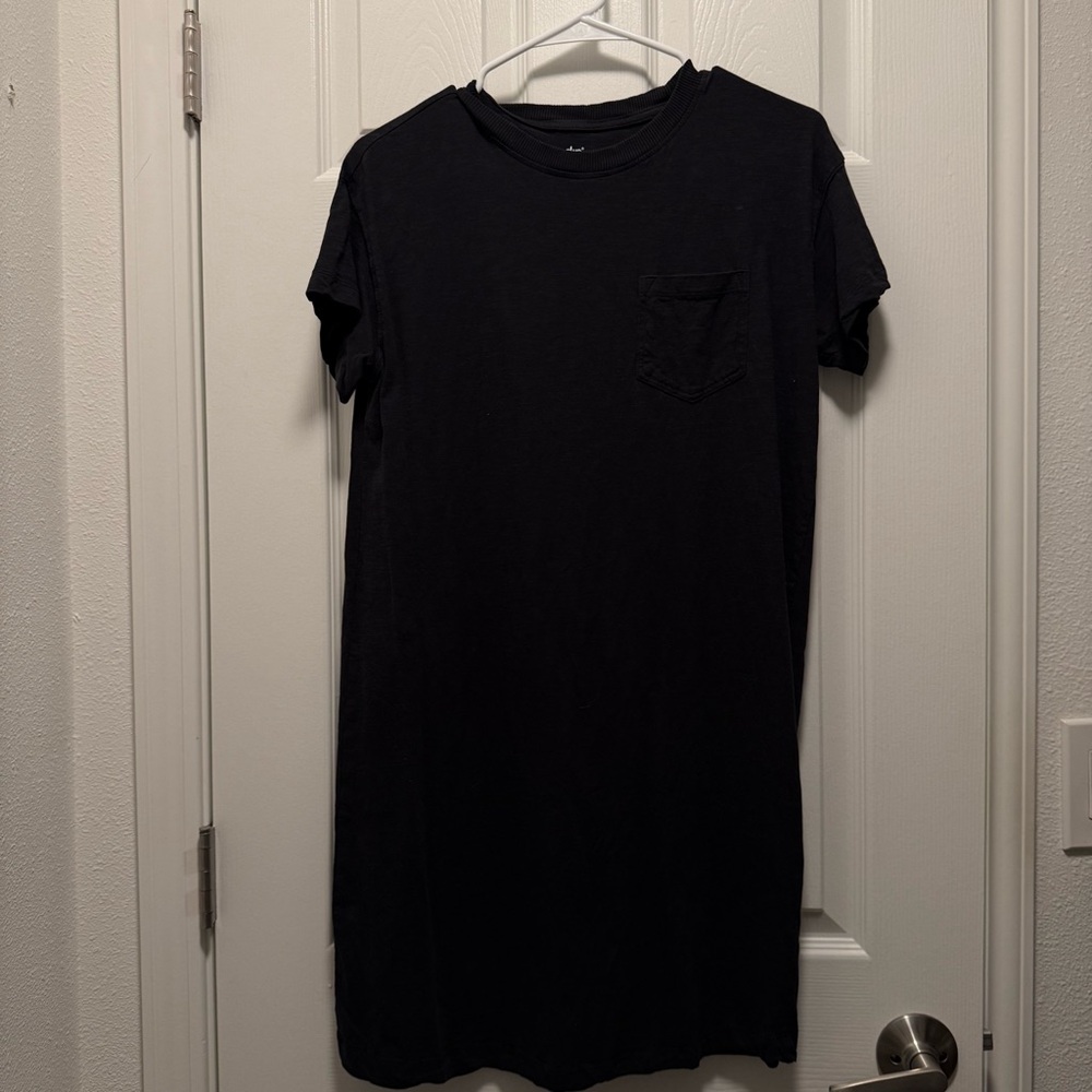 dip Black Mini T-Shirt Dress with Pocket